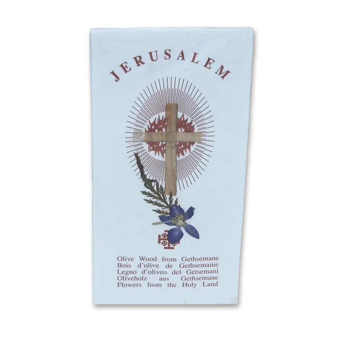 Pack of 12 Cards - Olive Wood from Gethsemane and Dried Flowers from The Holy Land - Image 2