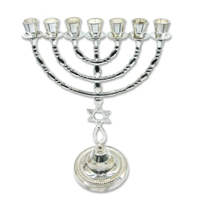 Menorah - Messianic Seal (Grafted in Symbol) - Silver Plated, large - Image 2