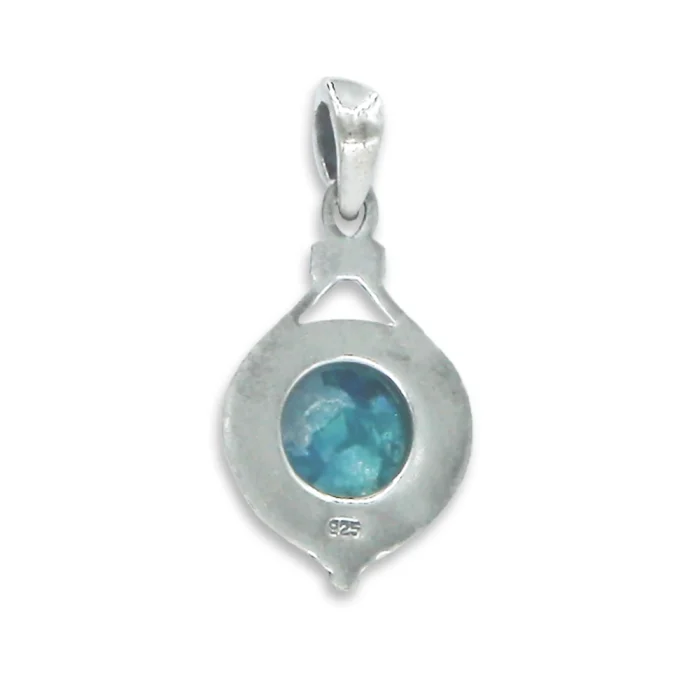 Pendant - Roman Glass Set in 925 Sterling Silver Size, with chain - Image 3