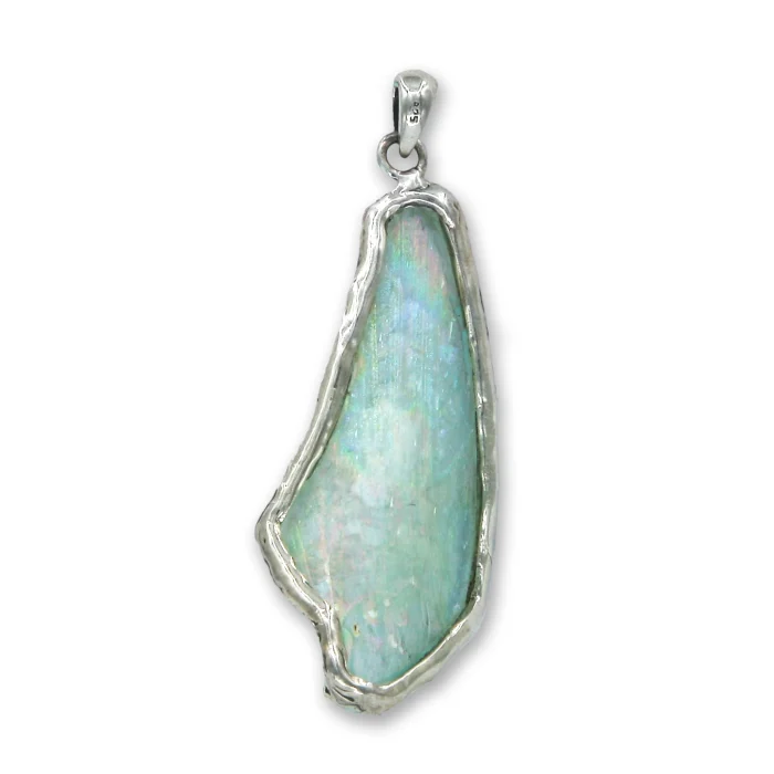 Pendant - One of a Kind, Roman Glass Fragment in 925 Sterling Silver Lining, with chain - Image 3