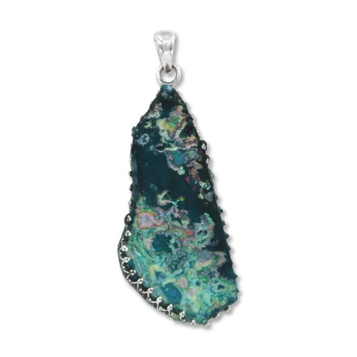 Pendant - One of a kind, Roman glass fragment with 925 Sterling silver Lining filigree, with chain - Image 5