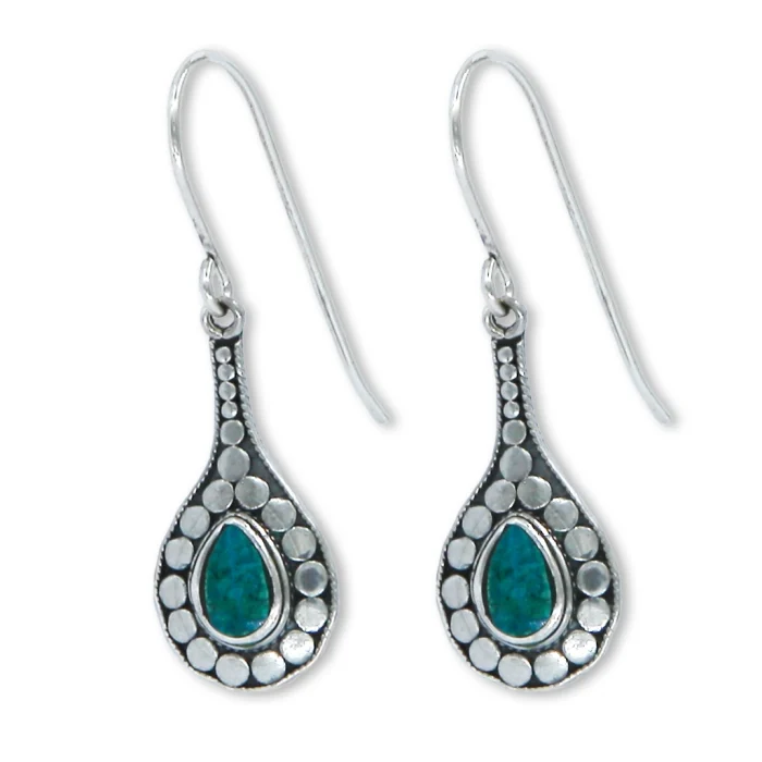 Earrings - Eilat Stone Dewdrop, 925 Sterling Silver